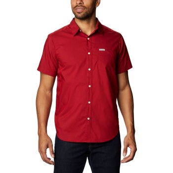 Columbia Muške Košulje - Spring Time Short Sleeve Crvene | GERZ-98234